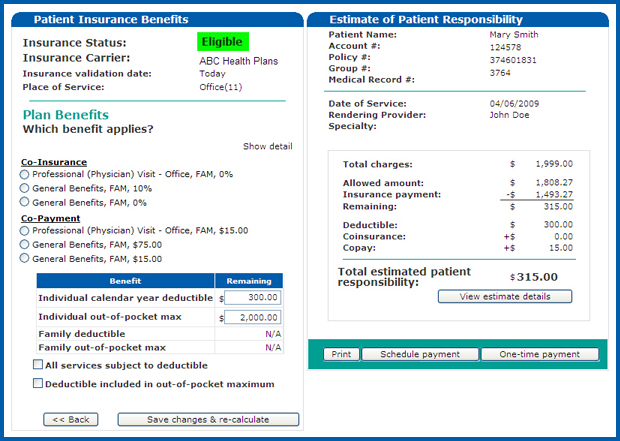 Patient Responsibility Calculator | AAM